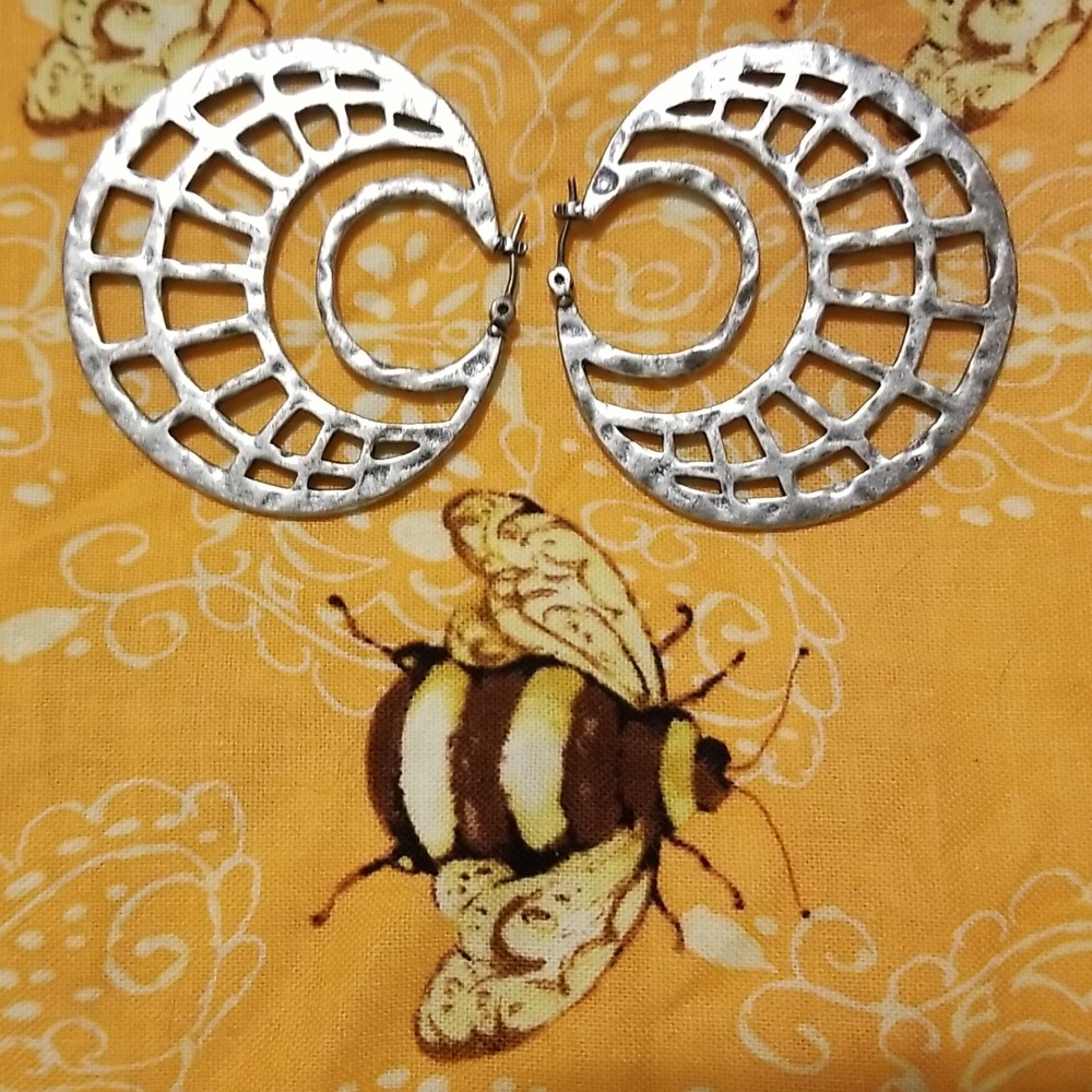 Boho Silver-toned Hoop Earrings